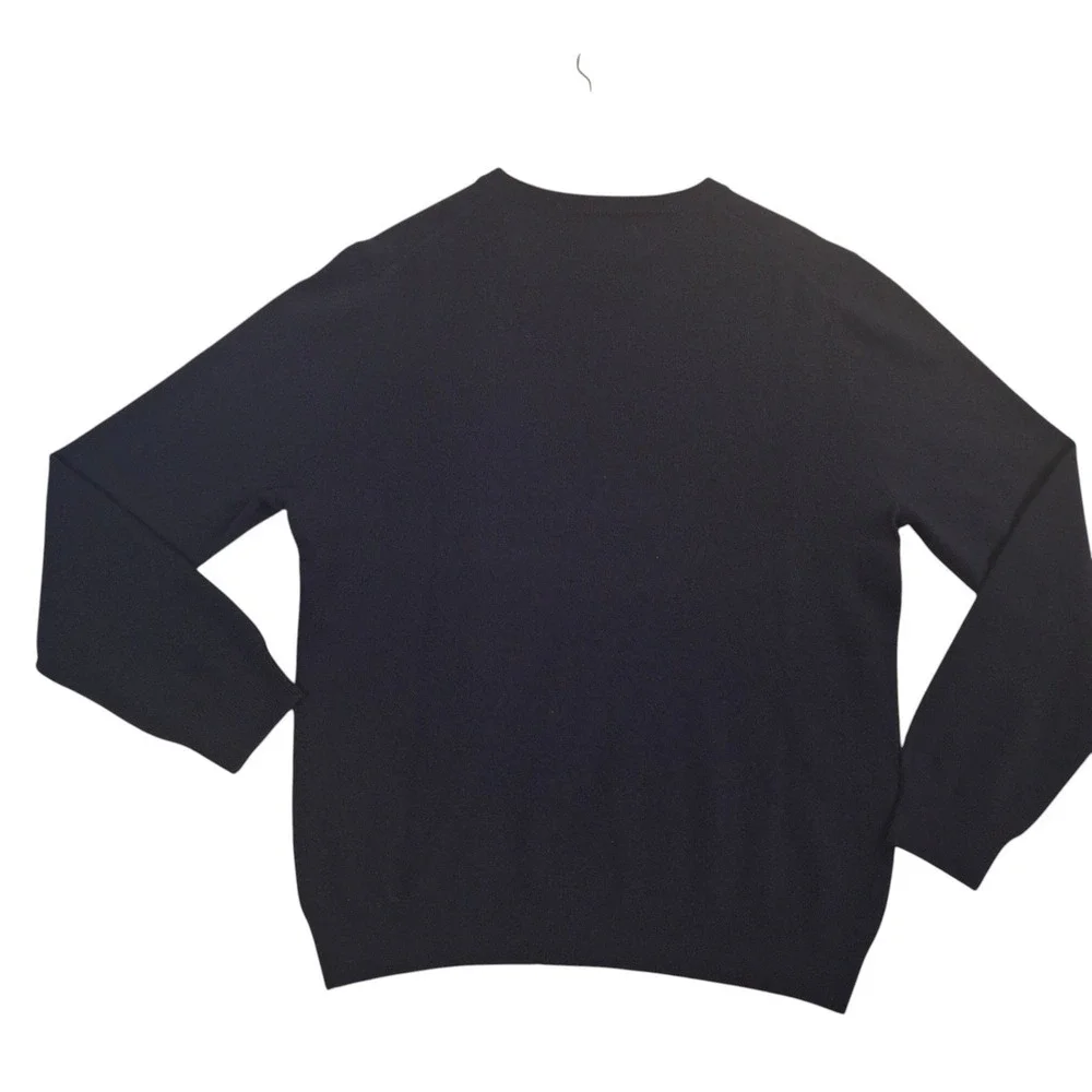 The Mens Store Bloomingdales Cashmere V-Neck Sweater Black Mens Large L